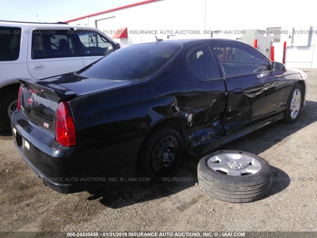 2G1WL16C969349500 - 2006 CHEVROLET MONTE CARLO SS BLACK photo 4