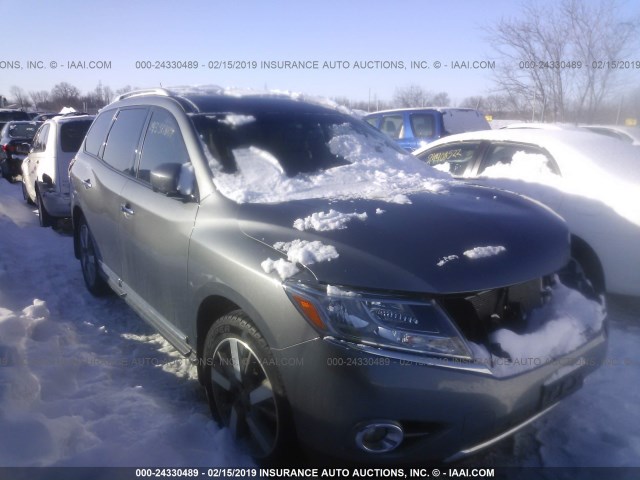 5N1AR2MM5FC618484 - 2015 NISSAN PATHFINDER S/SV/SL/PLATINUM GRAY photo 1