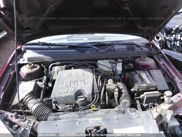 1G1ZT54805F221526 - 2005 CHEVROLET MALIBU LS RED photo 10