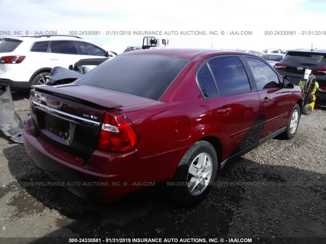 1G1ZT54805F221526 - 2005 CHEVROLET MALIBU LS RED photo 4