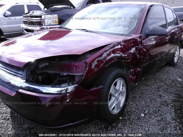 1G1ZT54805F221526 - 2005 CHEVROLET MALIBU LS RED photo 6