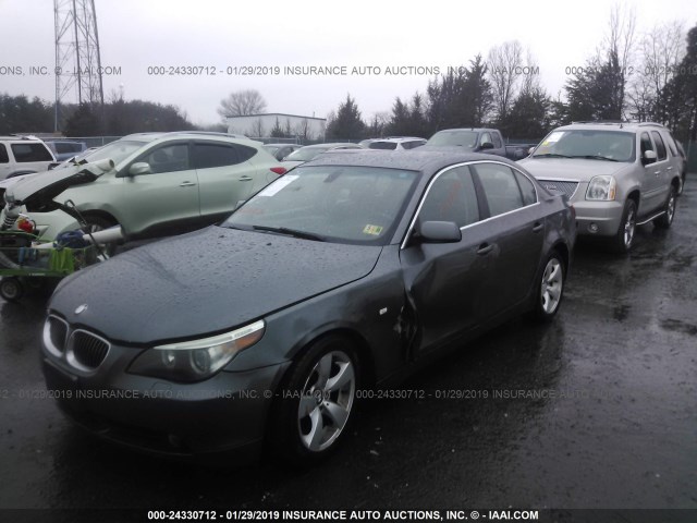 WBANE53547CY06523 - 2007 BMW 525 I GRAY photo 2