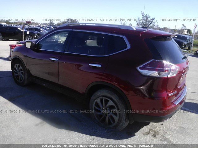 5N1AT2MT1GC806977 - 2016 NISSAN ROGUE S/SL/SV BURGUNDY photo 3