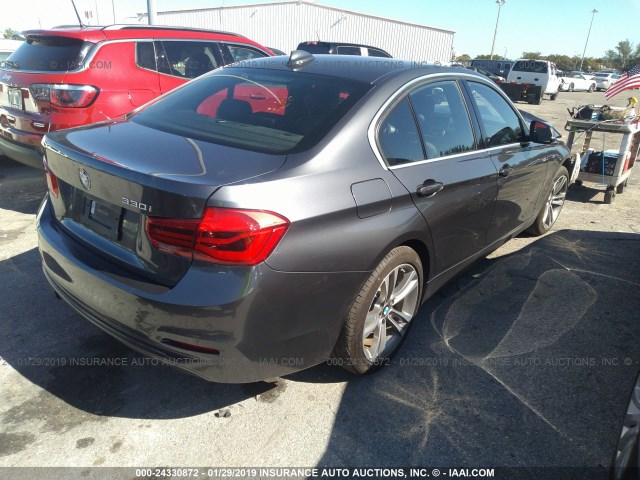 WBA8B9G56HNU51464 - 2017 BMW 330 I GRAY photo 4