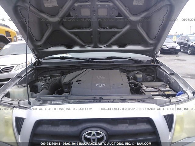 3TMJU62N38M061324 - 2008 TOYOTA TACOMA DOUBLE CAB PRERUNNER SILVER photo 10