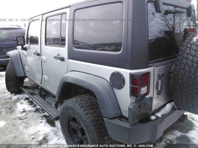 1J4BA3H19BL521508 - 2011 JEEP WRANGLER UNLIMITE SPORT GRAY photo 3