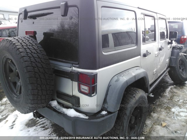 1J4BA3H19BL521508 - 2011 JEEP WRANGLER UNLIMITE SPORT GRAY photo 4