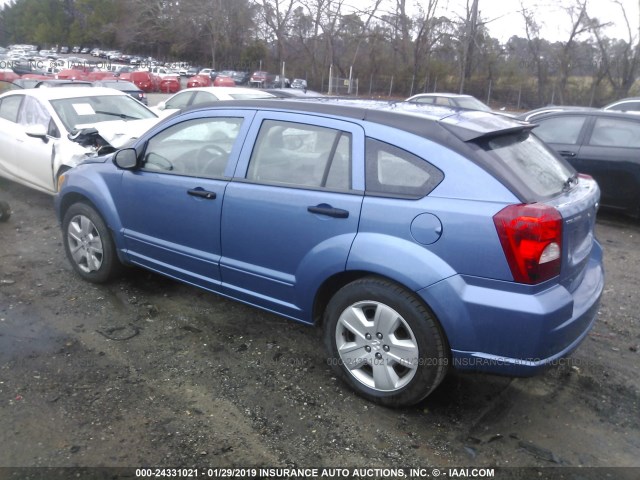 1B3HB48B77D590552 - 2007 DODGE CALIBER SXT BLUE photo 3