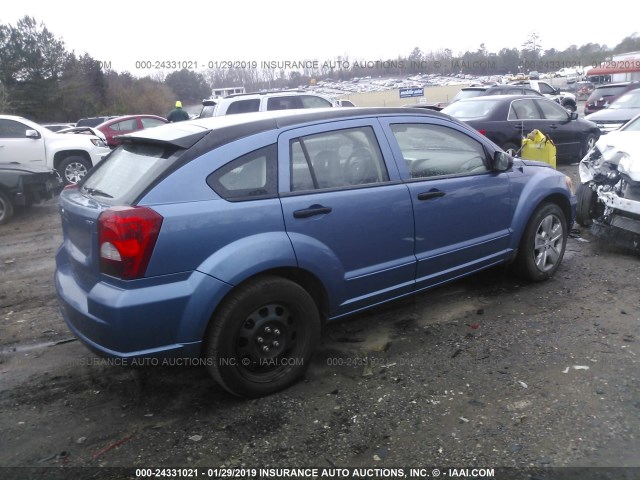 1B3HB48B77D590552 - 2007 DODGE CALIBER SXT BLUE photo 4