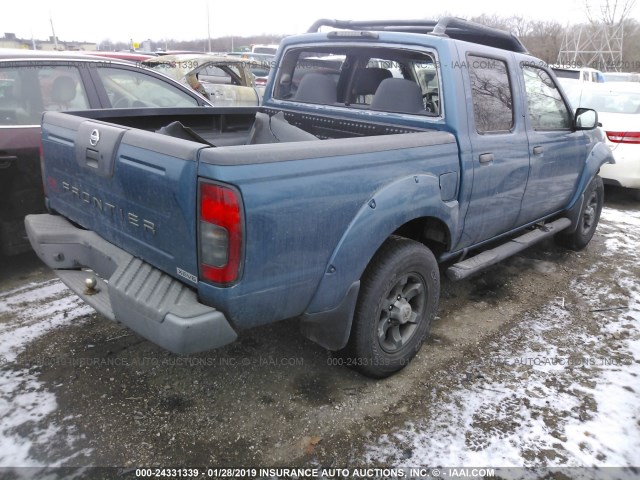 1N6ED27T24C432631 - 2004 NISSAN FRONTIER CREW CAB XE V6 BLUE photo 4