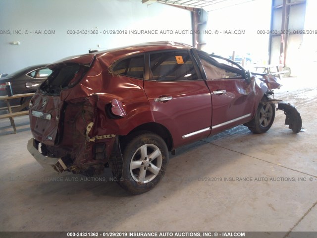 JN8AS5MT5CW303345 - 2012 NISSAN ROGUE S/SV RED photo 4