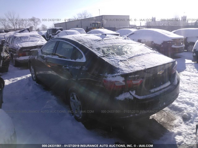 1G1ZB5ST2JF263605 - 2018 CHEVROLET MALIBU LS BLACK photo 3