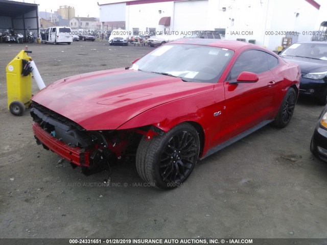 1FA6P8CF7H5336365 - 2017 FORD MUSTANG GT RED photo 2