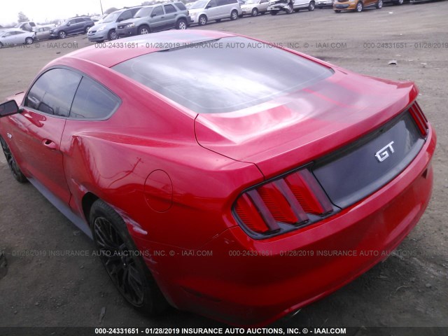 1FA6P8CF7H5336365 - 2017 FORD MUSTANG GT RED photo 3