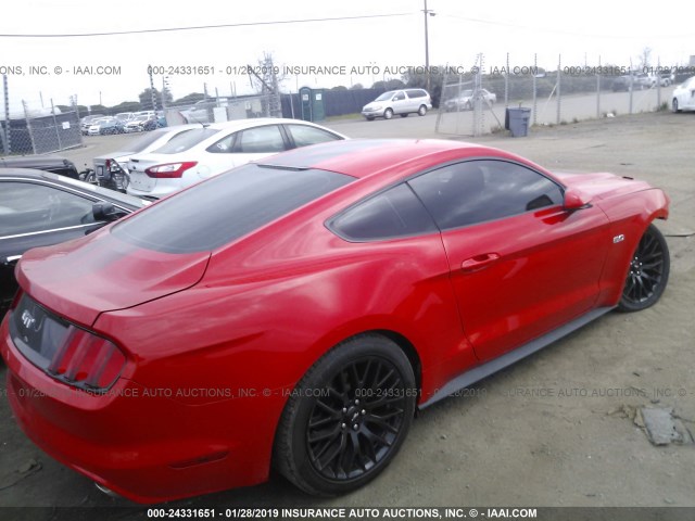 1FA6P8CF7H5336365 - 2017 FORD MUSTANG GT RED photo 4