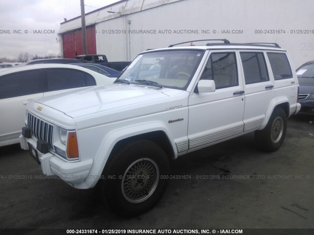 1J4FJ78S2ML625925 - 1991 JEEP CHEROKEE LIMITED WHITE photo 2