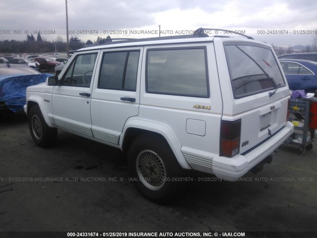 1J4FJ78S2ML625925 - 1991 JEEP CHEROKEE LIMITED WHITE photo 3