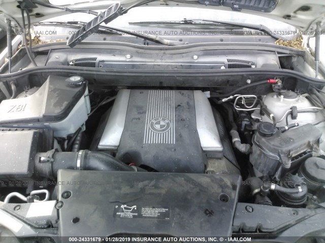 5UXFB33513LH44319 - 2003 BMW X5 4.4I SILVER photo 10
