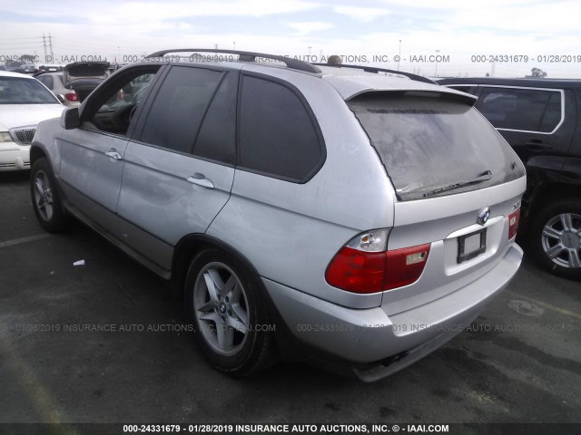 5UXFB33513LH44319 - 2003 BMW X5 4.4I SILVER photo 3