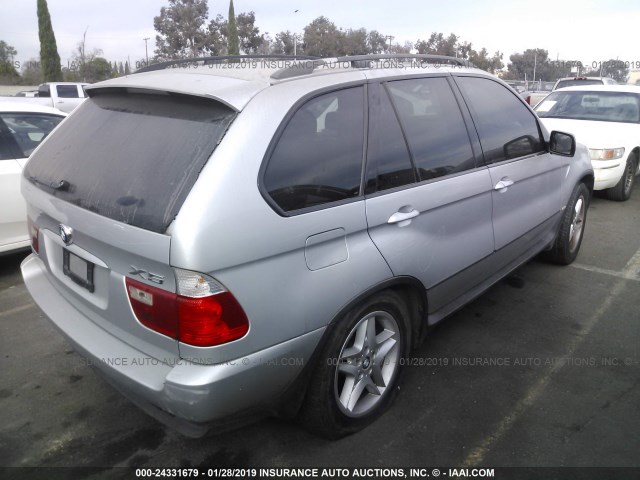 5UXFB33513LH44319 - 2003 BMW X5 4.4I SILVER photo 4