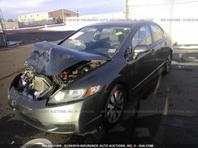 2HGFA16959H340919 - 2009 HONDA CIVIC EXL GRAY photo 2