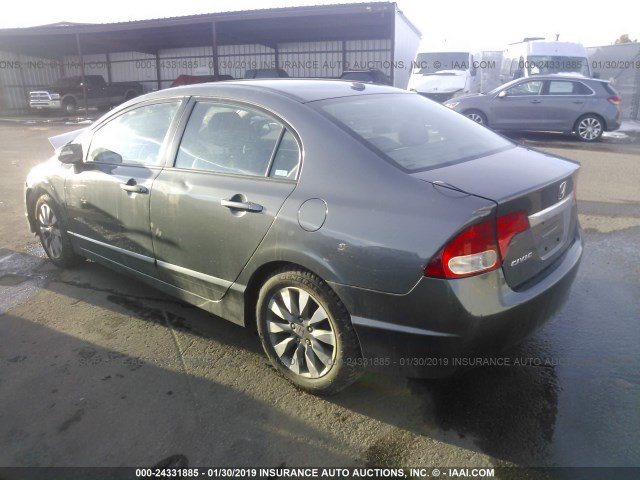 2HGFA16959H340919 - 2009 HONDA CIVIC EXL GRAY photo 3