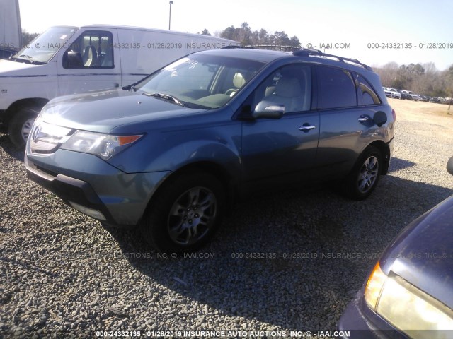 2HNYD28327H507371 - 2007 ACURA MDX TECHNOLOGY BLUE photo 2