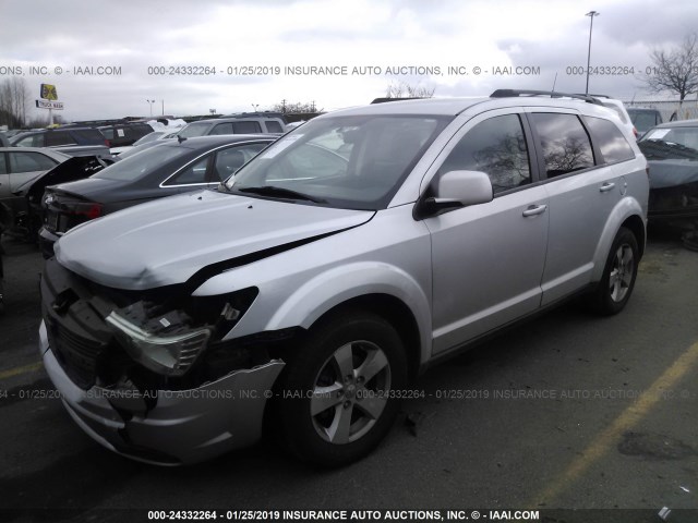 3D4PG5FV9AT147502 - 2010 DODGE JOURNEY SXT SILVER photo 2