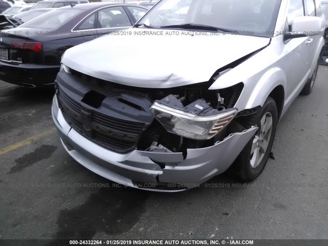 3D4PG5FV9AT147502 - 2010 DODGE JOURNEY SXT SILVER photo 6