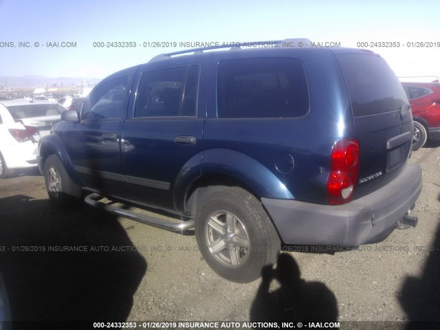 1D4HD38K06F143991 - 2006 DODGE DURANGO SXT BLUE photo 3