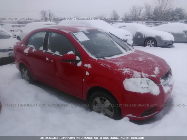 KL1TD56607B062790 - 2007 CHEVROLET AVEO LS RED photo 1