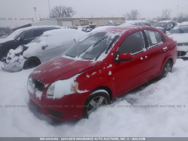 KL1TD56607B062790 - 2007 CHEVROLET AVEO LS RED photo 2