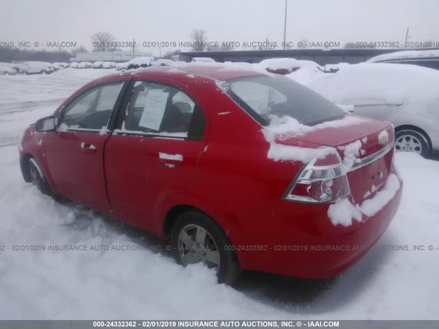 KL1TD56607B062790 - 2007 CHEVROLET AVEO LS RED photo 3