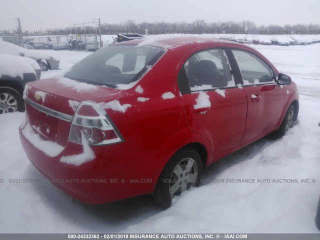 KL1TD56607B062790 - 2007 CHEVROLET AVEO LS RED photo 4