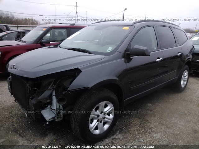 1GNKRFED9DJ102353 - 2013 CHEVROLET TRAVERSE LS BLACK photo 2