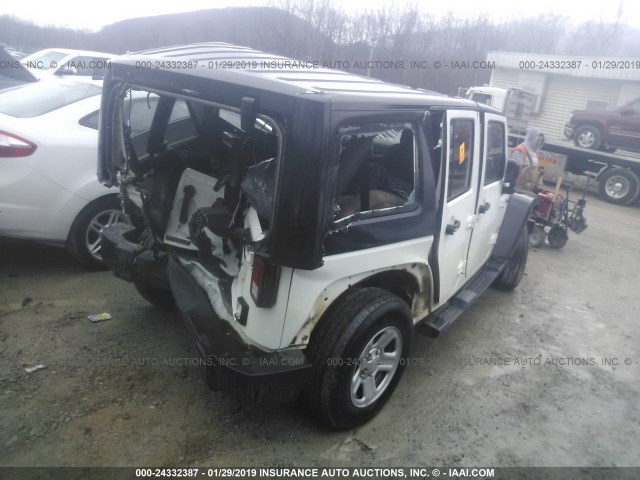 1C4BJWKG6FL664474 - 2015 JEEP WRANGLER UNLIMITE SPORT WHITE photo 4