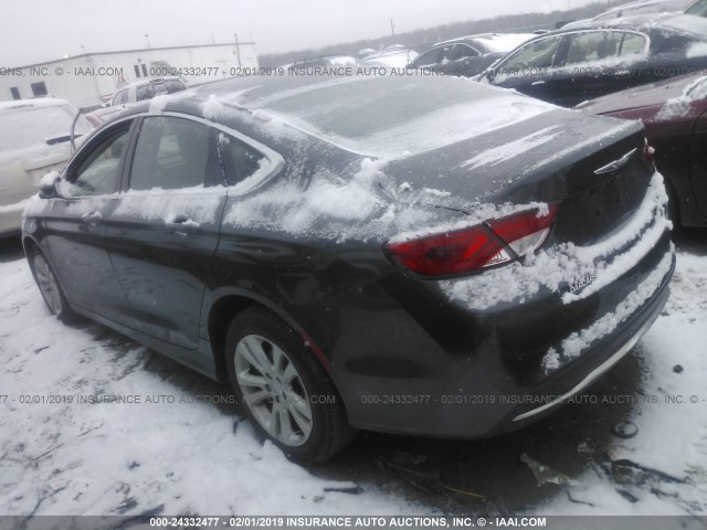 1C3CCCAB5FN636161 - 2015 CHRYSLER 200 LIMITED GRAY photo 3