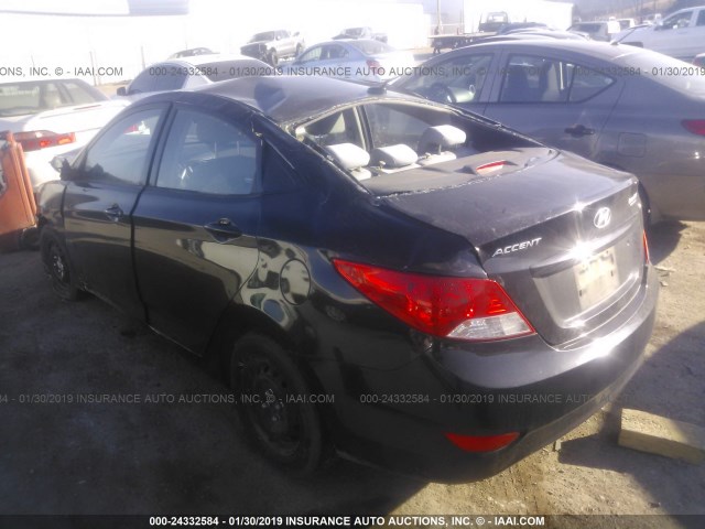 KMHCT4AE7DU583215 - 2013 HYUNDAI ACCENT GLS/GS BLACK photo 3