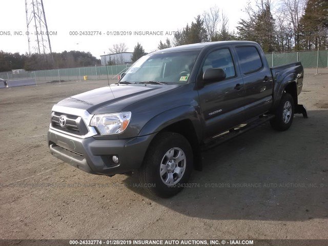 3TMLU4ENXFM193504 - 2015 TOYOTA TACOMA DOUBLE CAB/TRD PRO GRAY photo 2