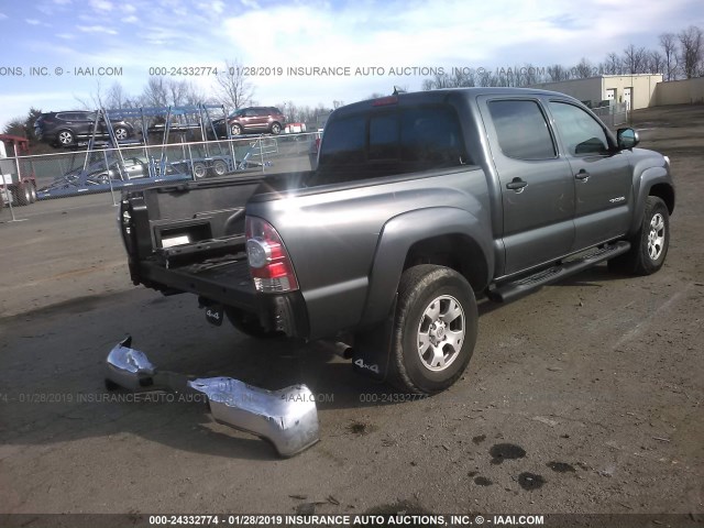 3TMLU4ENXFM193504 - 2015 TOYOTA TACOMA DOUBLE CAB/TRD PRO GRAY photo 4