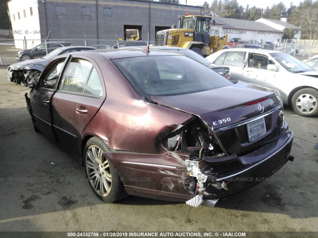 WDBUF56X67B170300 - 2007 MERCEDES-BENZ E 350 MAROON photo 3