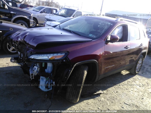 1C4PJMCB6HD237192 - 2017 JEEP CHEROKEE LATITUDE RED photo 2