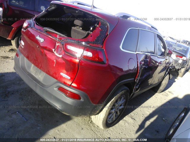 1C4PJMCB6HD237192 - 2017 JEEP CHEROKEE LATITUDE RED photo 4