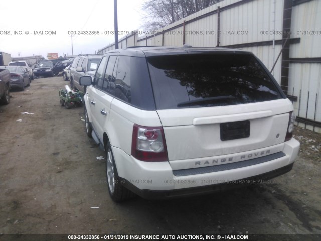 SALSK25429A209475 - 2009 LAND ROVER RANGE ROVER SPORT HSE WHITE photo 3