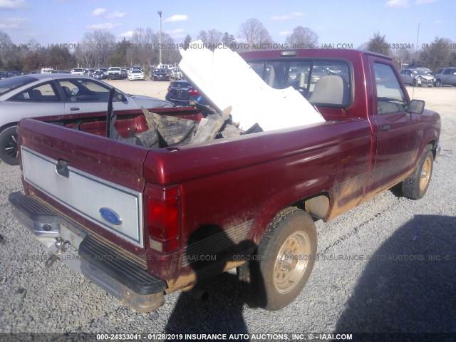 1FTCR10A6NUD52288 - 1992 FORD RANGER RED photo 4
