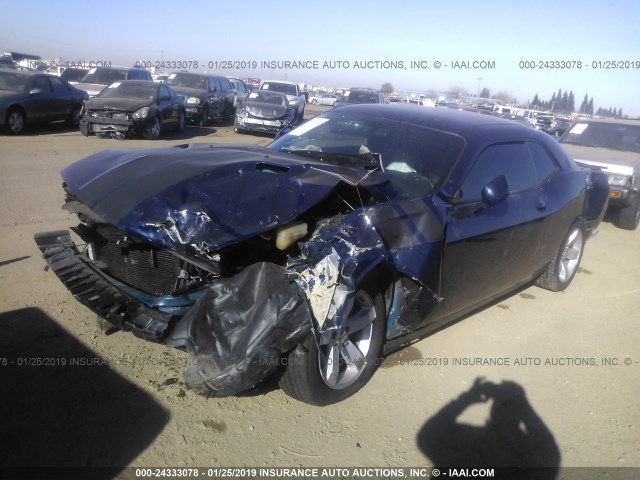 2C3CDYAG9EH203939 - 2014 DODGE CHALLENGER SXT BLUE photo 2