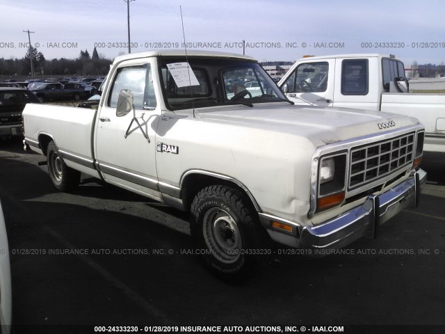 1B7FD14T3FS576090 - 1985 DODGE D-SERIES D100/D150 WHITE photo 1