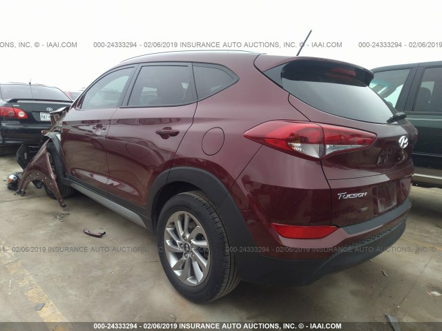 KM8J33A43HU390154 - 2017 HYUNDAI TUCSON LIMITED/SPORT AND ECO/SE RED photo 3