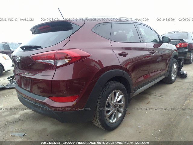 KM8J33A43HU390154 - 2017 HYUNDAI TUCSON LIMITED/SPORT AND ECO/SE RED photo 4