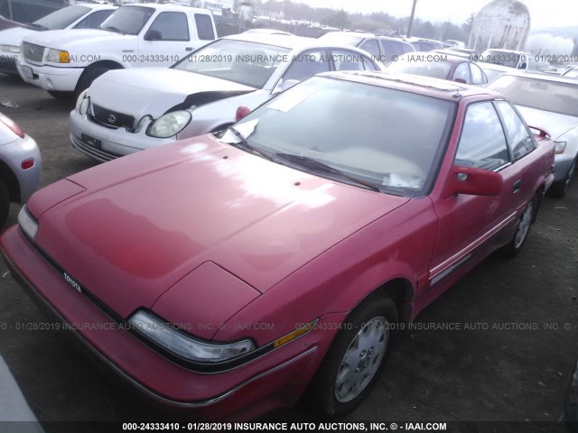 JT2AE98C6K3239510 - 1989 TOYOTA COROLLA GT-S RED photo 2